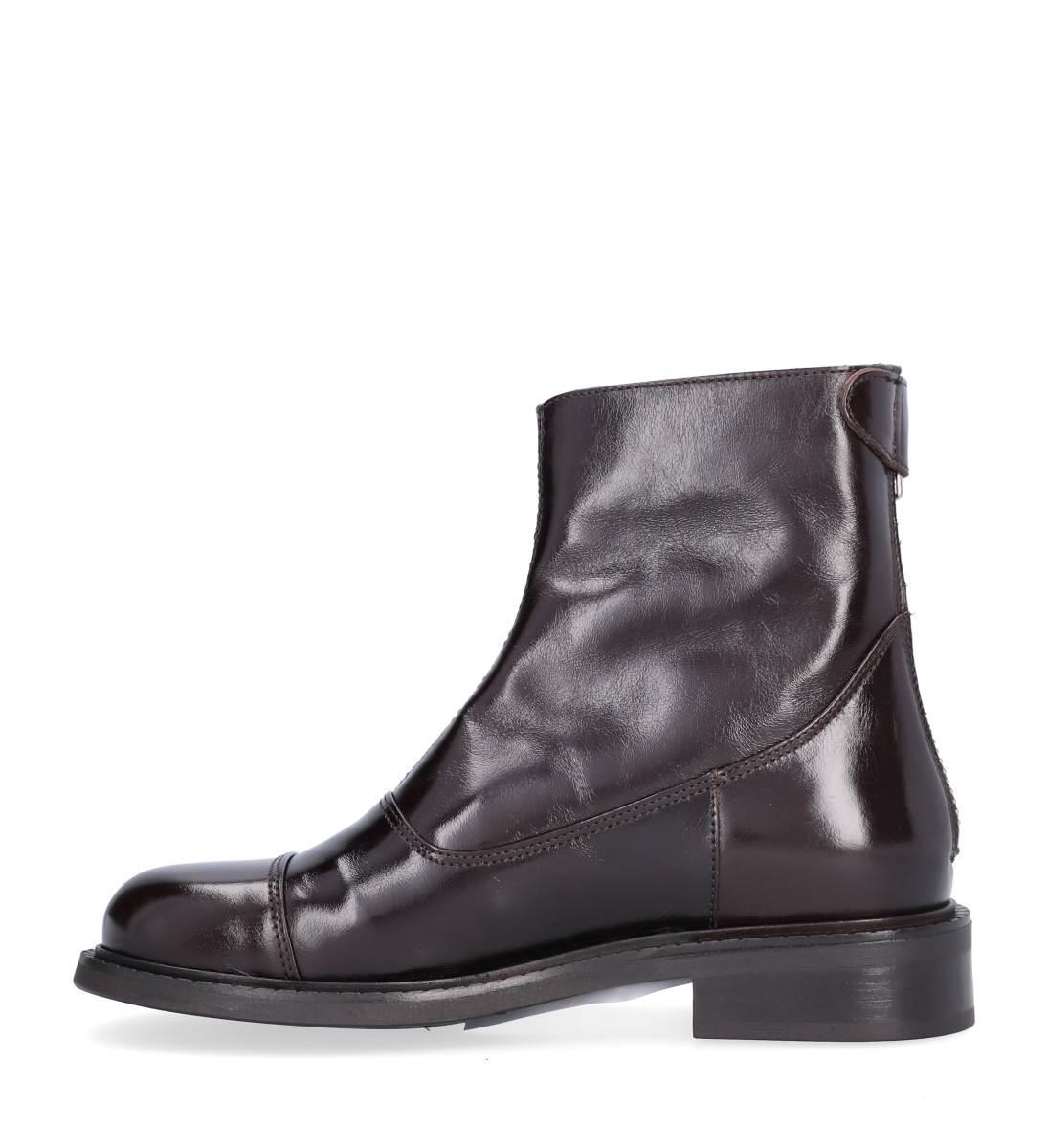 Flad støvle m lynlås - Espresso Marte calf 86